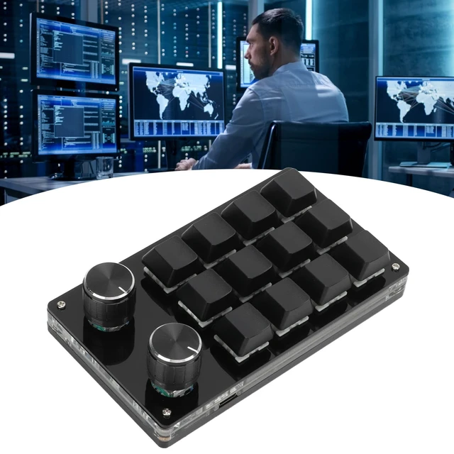 Alt view image 4 of 5 - 12 Key Mini Keyboard One Handed Mechanical Gaming Keyboard, Multifunctional Shortcut Programmable Macro Keyboards with Button for Vista Macos (Black)