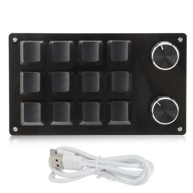 Alt view image 3 of 5 - 12 Key Mini Keyboard One Handed Mechanical Gaming Keyboard, Multifunctional Shortcut Programmable Macro Keyboards with Button for Vista Macos (Black)