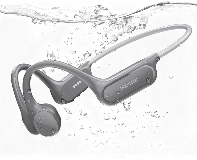 Main image of POPUX Bone Conduction Headphones IP68 Waterproof Headphones for Swimming, Open-Ear Underwater Swimming Earbuds Bluetooth 5.4 32GB MP3 10H Battery for Sport Running Fitness(Gray)