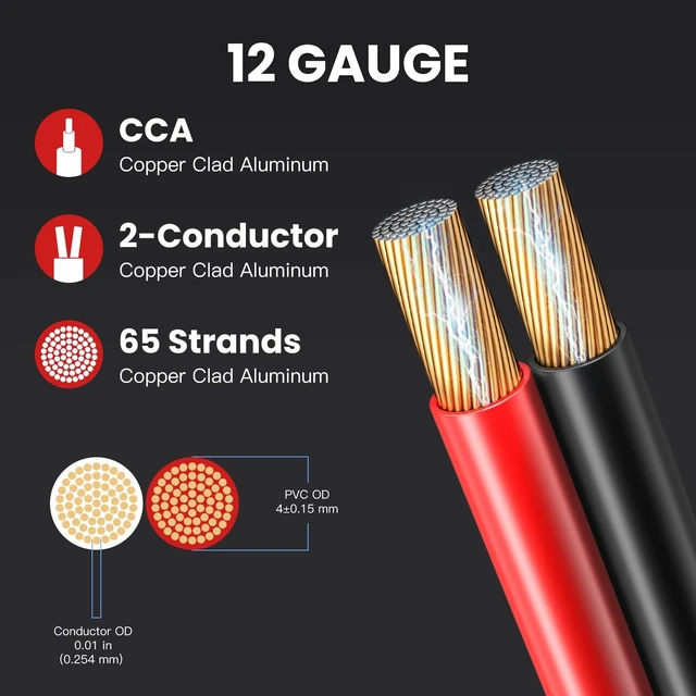 Alt view image 3 of 5 - PTASYGK 12 Gauge Speaker Wire 250ft 2-Conductor CCA Home & Car Audio