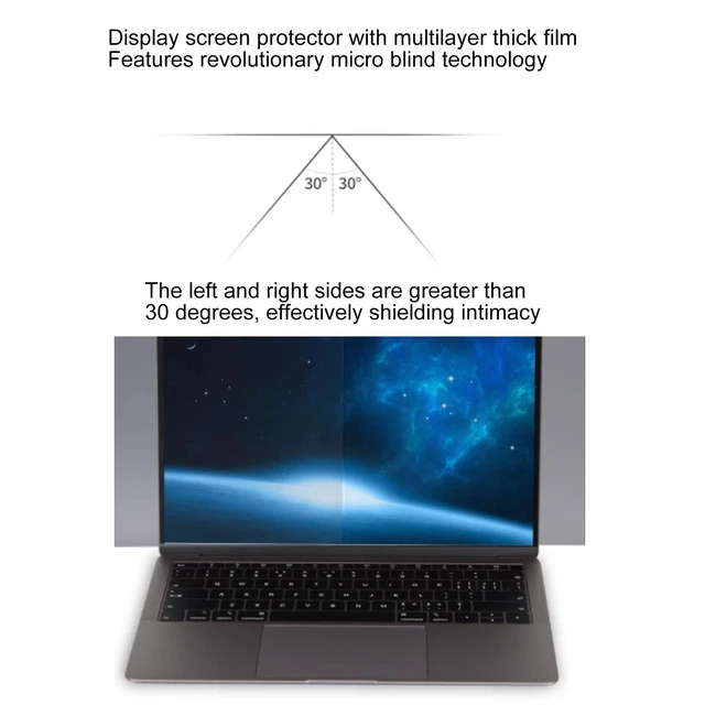 Alt view image 2 of 5 - CUIFATI 24 Inch Computer Privacy Screen Filter, Magnetic Hanging Removable Anti Blue Light with Advanced Micro Louver Technology, for 16:9 Widescreen Monitor Desktop PC