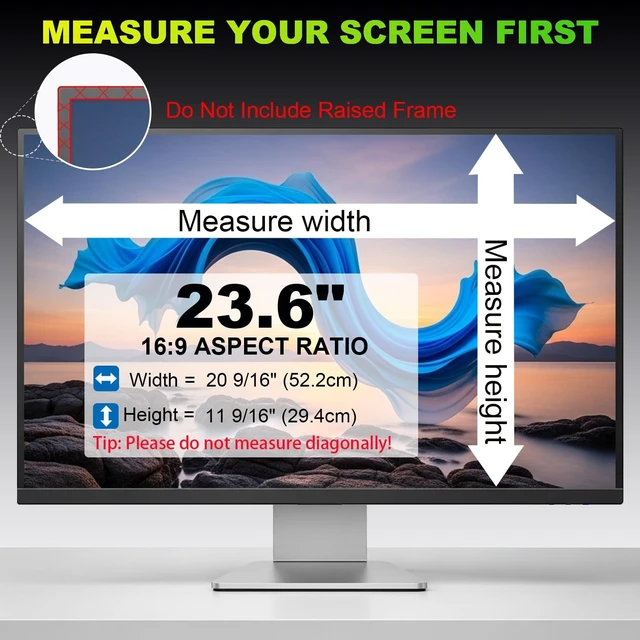 Alt view image 4 of 5 - 2 Pack Privacy Screen for 23.6 Inch 16:9 (52.2x29.4cm) computer Monitor