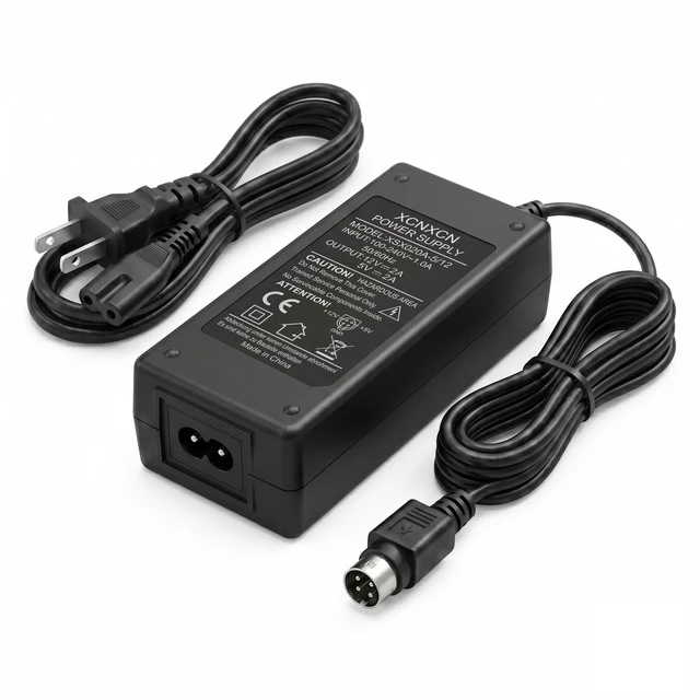 Main image of AC/DC Power Adapter, 4 Pin DIN Connector, 12V 2A 5V 2A, for Jet # SAW34-12.0/5.0-2000, 4 Pin Connector Power Cord