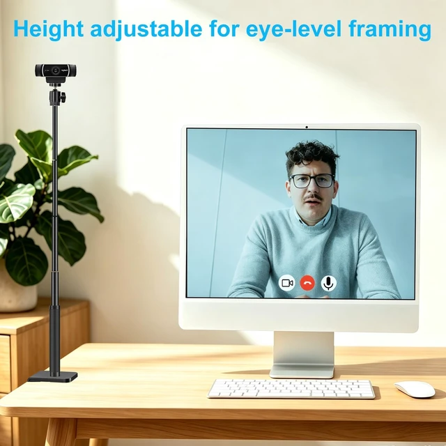 Alt view image 2 of 5 - Khazylorr Webcam Mount, 31 Inch Adjustable Webcam Stand Camera Desk Mount