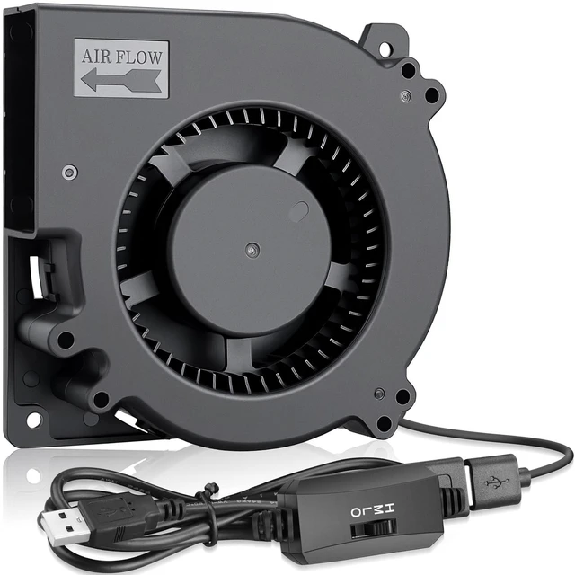 Main image of GDSTIME Quiet 120mm USB Blower Fan with 3 Speed Control, 5V DC Brushless
