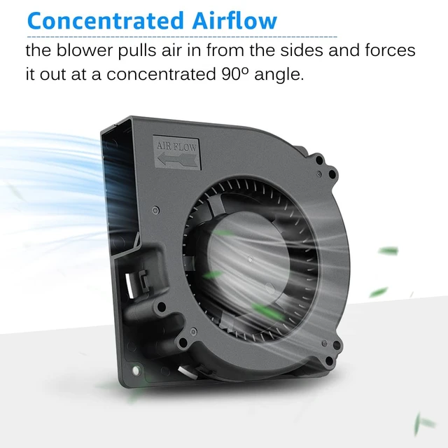 Alt view image 4 of 5 - GDSTIME Quiet 120mm USB Blower Fan with 3 Speed Control, 5V DC Brushless