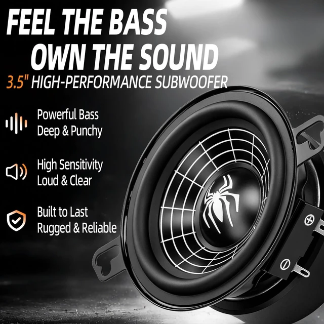 Alt view image 2 of 5 - 3.5 Inch Speakers, 600W 4 Ohm 3.5 In Speaker Car Audio Aluminum Cone Woofer