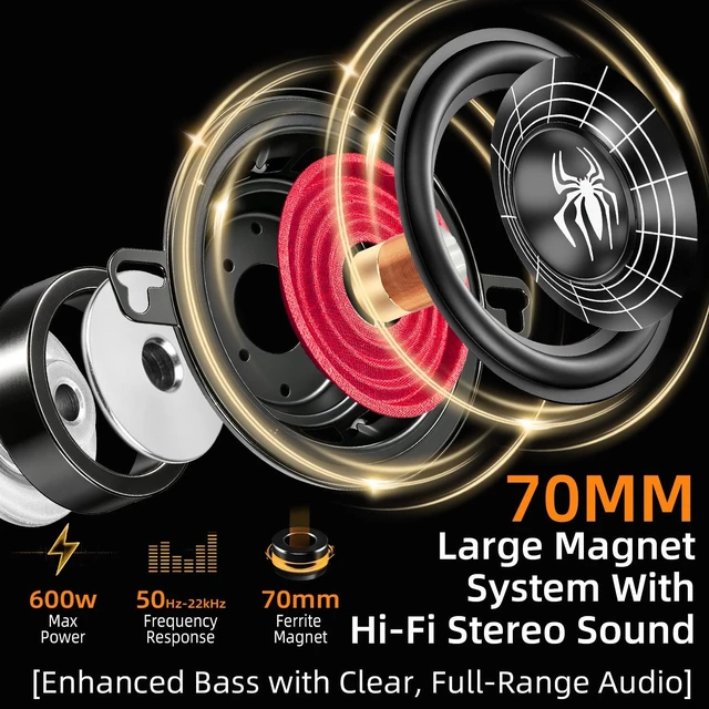 Alt view image 4 of 5 - 3.5 Inch Speakers, 600W 4 Ohm 3.5 In Speaker Car Audio Aluminum Cone Woofer