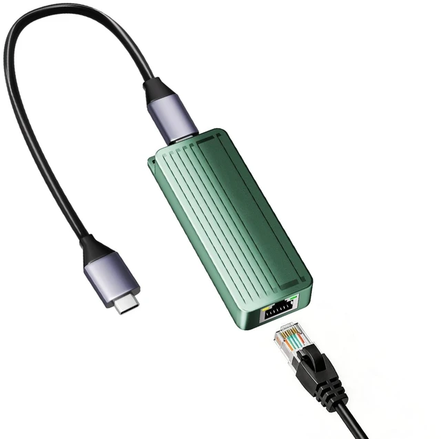 Main image of USB C to 10Gbps Ethernet Adapter, USB 3.2 Gen 2x2 Type-C to RJ45 10G LAN Network Dongle with Realtek RTL8159 Chip, Thunderbolt 3/4 Compatible for MacBook, Windows 11 Laptop, NAS, PC