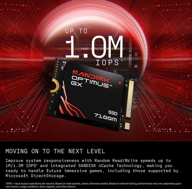 Alt view image 4 of 5 - Sandisk Optimus GX 7100M 1TB NVMe SSD, PCIe 4.0, M.2 2230