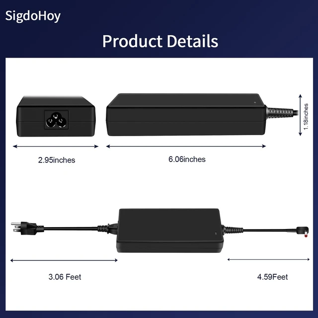 Alt view image 4 of 5 - 180W Charger for Acer Predator Helios 300 Gaming Laptop PH315-52 PH315-51 G3-571 G3-572 Predator Triton 300 500 Nitro 5 AN515 ADP-180MB K Power Supply Adapter Cord