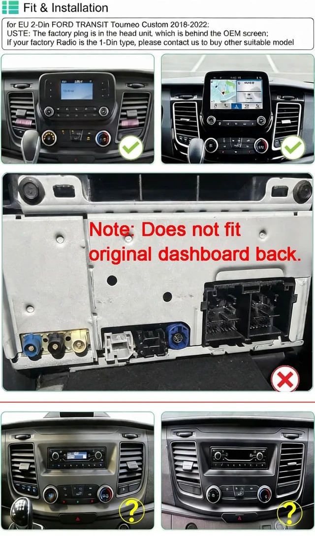 Alt view image 3 of 5 - Android Radio Stereo for Ford Transit 250 350 2018 2019 2020 2021 2022 2023 2024 2025 Head Unit Replacement UMuti Media pgrade,Wireless carplay Android auto WiFi GPS,10" (8 core 2+64G)