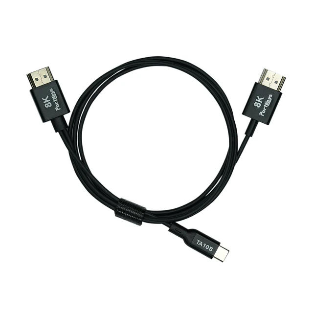 Alt view image 2 of 5 - Portkeys 8K HDMI Cable 48Gbps High Speed HDMI 2.1 Cord 2.5mm OD Ultra Thin Video Control Cable Compatible with LH7C for S0NY ZVE1/ZV-1/A9II/A6700/A7CII, CAN0N R5/R6/R6II/R7/R8, etc (TA10B, 1m)