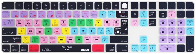 Main image of XSKN Final Cut Pro Shortcut Keyboard Cover for iMac M4 Magic Keyboard with Touch ID and Numeric Keypad A3119
