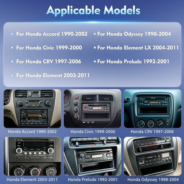 Alt view image 2 of 5 - 4Core+64G Android Car Radio for Honda Accord 1990-2002, Civic 1996-2000