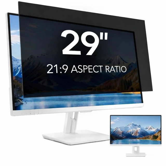 Main image of QOYZINE 29 inch Computer Privacy Screen Filter for 21:9 Aspect Ratio Widescreen Monitor,29in Curved Computer Monitor Privacy Shield Anti Glare Eye Protection, Anti-Scratch Removable Protector Film