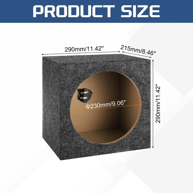 Alt view image 2 of 5 - MECCANIXITY 10 Inch Ported Wooden Speaker Enclosure Gray