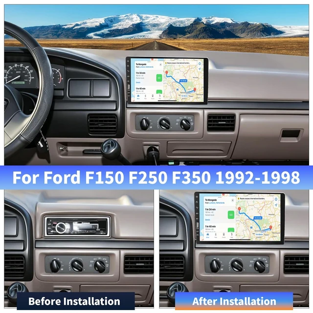 Alt view image 2 of 5 - 9" Car Stereo Radio for Ford F150/F250/F350 1992-1997 w/Carplay Single Din