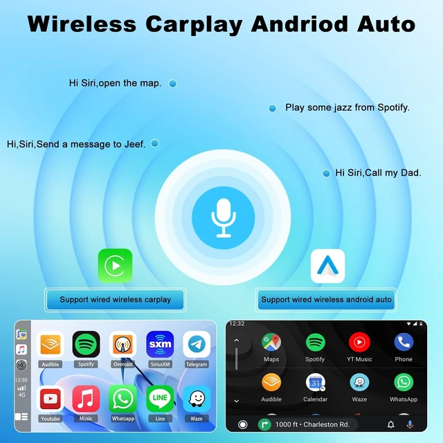 Alt view image 3 of 5 - 9" Car Stereo Radio for Ford F150/F250/F350 1992-1997 w/Carplay Single Din