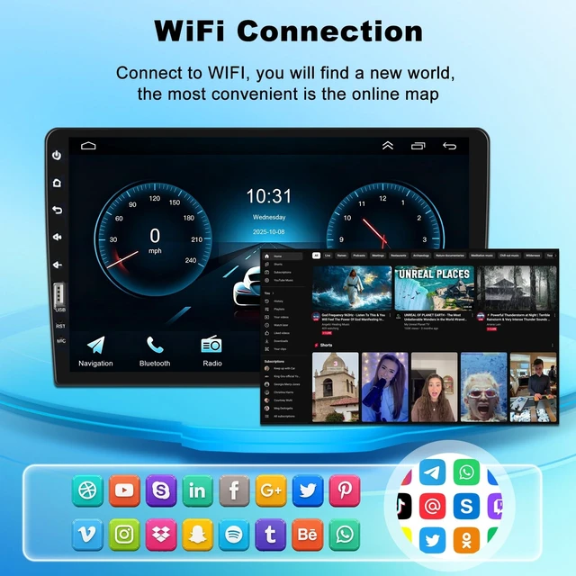 Alt view image 5 of 5 - 9" Car Stereo Radio for Ford F150/F250/F350 1992-1997 w/Carplay Single Din
