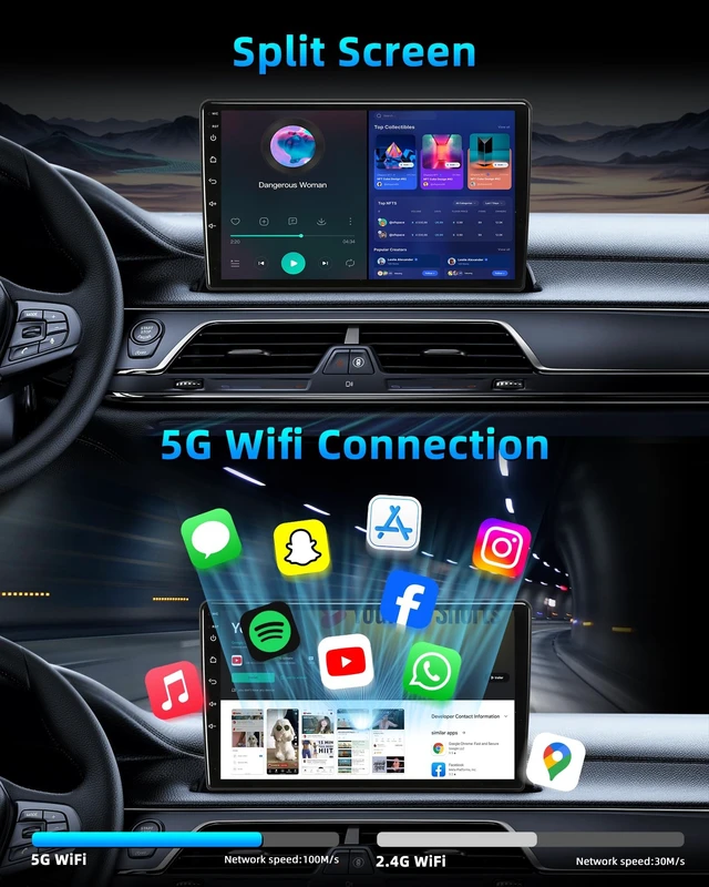 Alt view image 5 of 5 - Jerqry 4+64GB ROM Car Radio for Jeep Wrangler JK 2007-2017: HD IPS Touchscreen Stereo Upgrade Wireless Carplay Android Auto Bluetooth 5G WiFi GPS Backup Camera FM SWC