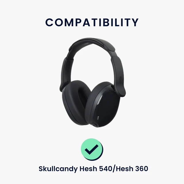 Alt view image 2 of 5 - kwmobile Ear Pads Compatible with Skullcandy Hesh 540 / Hesh 360 Earpads - 2X Replacement for Headphones - Black