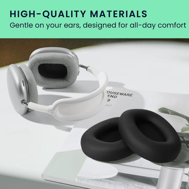Alt view image 5 of 5 - kwmobile Ear Pads Compatible with Skullcandy Hesh 540 / Hesh 360 Earpads - 2X Replacement for Headphones - Black