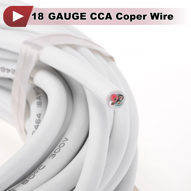 Alt view image 5 of 5 - HEROFFIX Electrical Ground Wire Automotive Power Wire 33FT White TC 1 Pcs 18Gauge 4 Conductor Fully Insulated& Soft Touch Jacket Universal