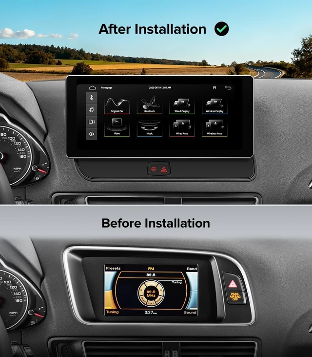 Alt view image 3 of 5 - 10.25" Carplay Android Auto Radio for Audi Q5 SQ5 (09-17) Concert &Symphony
