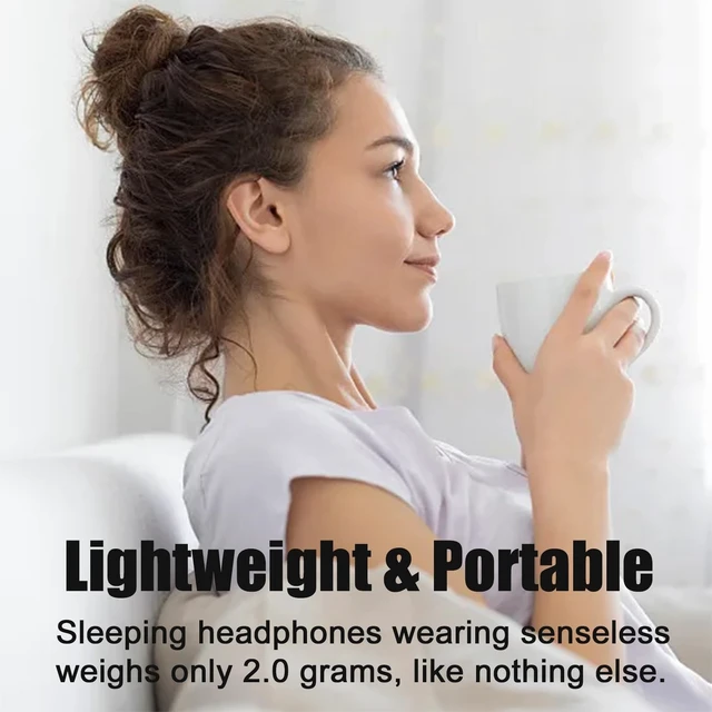Alt view image 4 of 5 - Sleep Earbuds, Invisible Sleeping Headphones Wireless Bluetooth 5.3 Headphones for Side Sleepers - 35dB Noise Blocking Earplugs With 6H Playtime and Comfortable Fit for Sleeping, Sport Brown