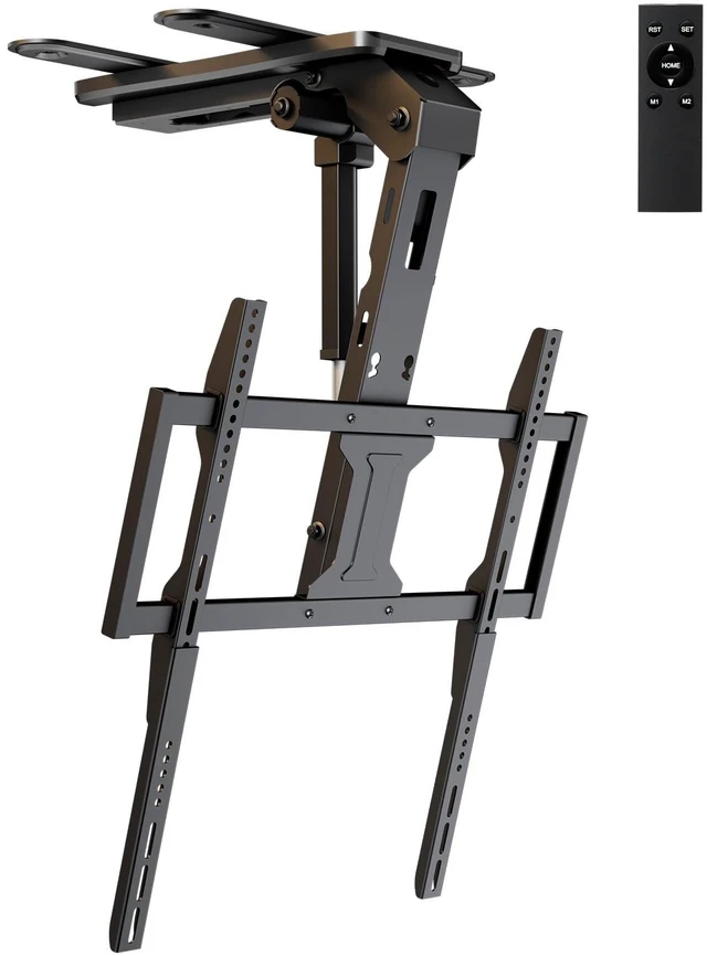 Main image of Motorized Ceiling TV Mount with Remote for 37-75 TVs, Flip Down, Black
