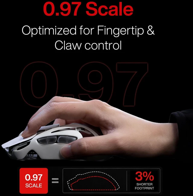 Alt view image 3 of 5 - AngryMiao AM Infinity Mouse .97 Wireless White Gaming Mouse 47g Ultra-Light