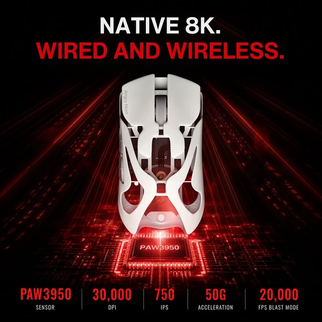 Alt view image 4 of 5 - AngryMiao AM Infinity Mouse .97 Wireless White Gaming Mouse 47g Ultra-Light