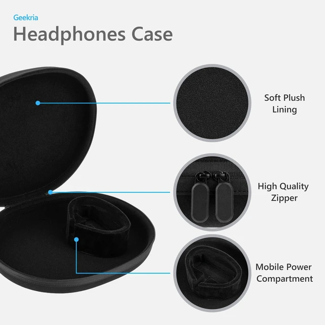 Alt view image 3 of 5 - Geekria Elite Charging Headphones Case Compatible with Skullcandy Crusher ANC 2, Hesh ANC/Evo/360, Replacement Hard Shell Travel Carrying Bag (Black) Without Power Bank