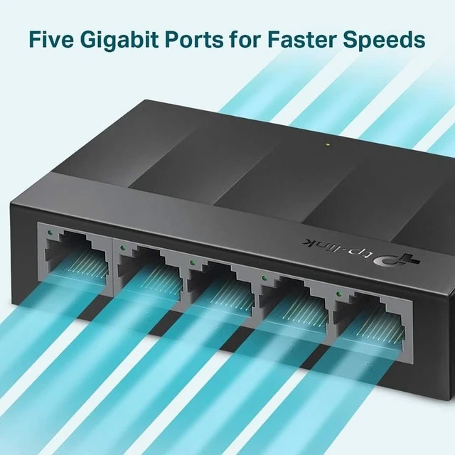 Alt view image 4 of 5 - TP-Link 5-Port Switching Hub Plug & Play Fanless Quiet Plastic Housing LS1005G