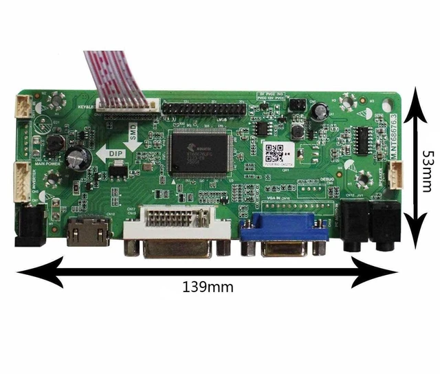 Alt view image 3 of 5 - VSDISPLAY DVI VGA Audio Controller Kit Work for 1600x900 15.6'' 17.3" LCD