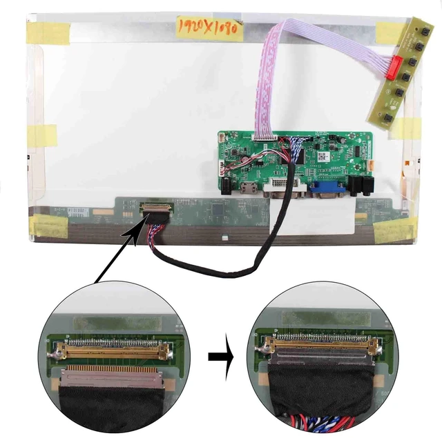 Alt view image 4 of 5 - VSDISPLAY DVI VGA Audio Controller Kit Work for 1600x900 15.6'' 17.3" LCD