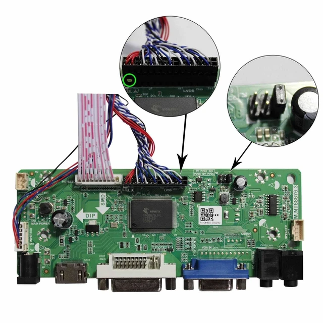 Alt view image 2 of 5 - VSDISPLAY DVI VGA Audio Controller Kit Work for 1600x900 15.6'' 17.3" LCD