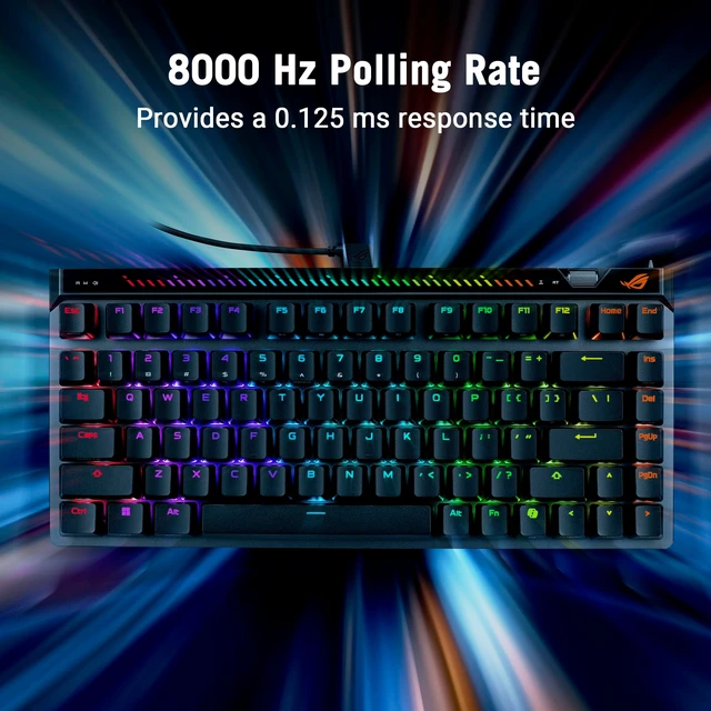 Alt view image 4 of 5 - ASUS ROG Falchion Ace 75 HE Wired Analog/Hall Effect Gaming Keyboard 75% TKL, USB, Hot Swappable HFX V2X Magnetic Switch, Rapid Trigger, 8KHz Polling, PBT Keycap, Carry Case, Web-based Config - Bla
