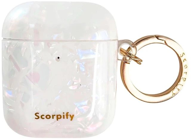 Main image of SCORPIFY for AirPods Case 1 & 2 (1st & 2nd Generation, 2016/2019) with Keychain, Compatible with Apple AirPod 1 & 2, Cute Protective Hard Shell Cover, Earbuds Case for Women - Colorful Pearl