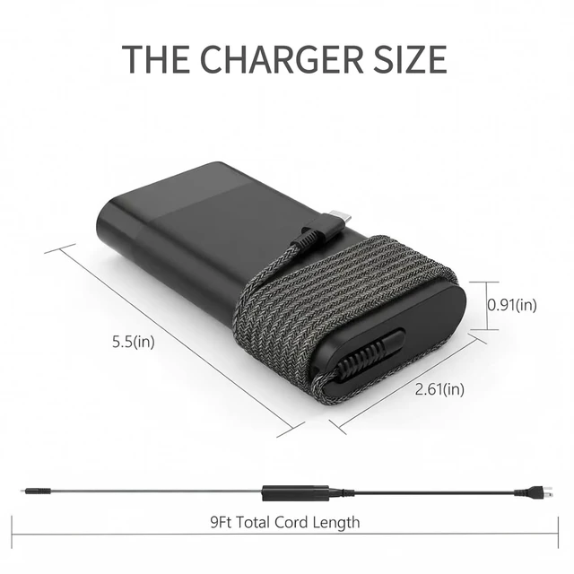 Alt view image 4 of 5 - FSJTD 100W USBC Charger Compatible with HP EliteBook 8 800 6 X Flip