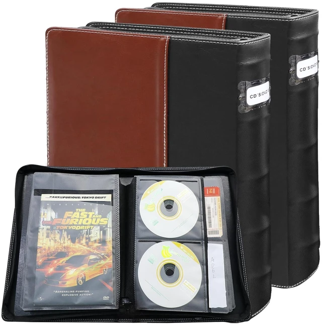 Main image of PUTNATRUE Leather DVD Storage Binder, 2 Pack DVD Binder with Booklet