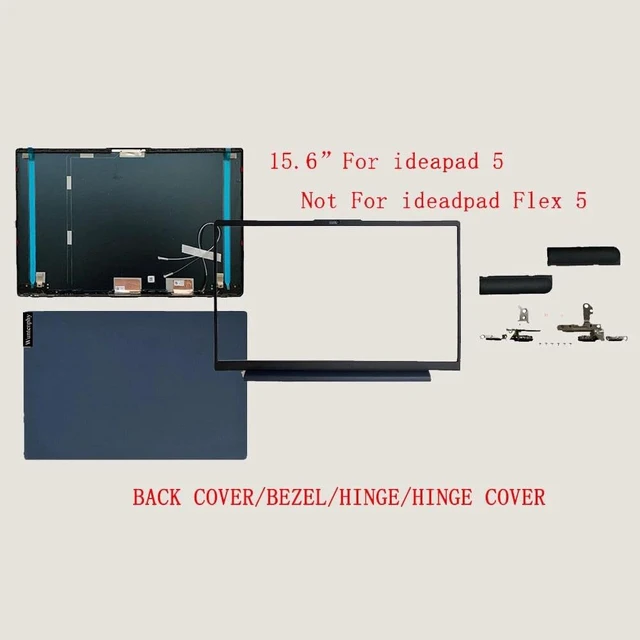 Alt view image 4 of 5 - New Replacement LCD Back Cover Front Bezel Hinges Hinge Caps with 6 Screws for Lenovo IdeaPad 5 15IIL05 15ITL05 15ARE05 81YK 81YQ 5CB0Z31048 5B30S18942 5H50S28942 5CB0X56071 5S10S35085 (Blue)