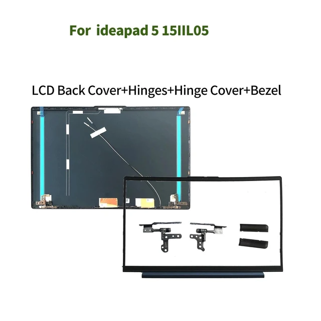 Alt view image 2 of 5 - New Replacement LCD Back Cover Front Bezel Hinges Hinge Caps with 6 Screws for Lenovo IdeaPad 5 15IIL05 15ITL05 15ARE05 81YK 81YQ 5CB0Z31048 5B30S18942 5H50S28942 5CB0X56071 5S10S35085 (Blue)