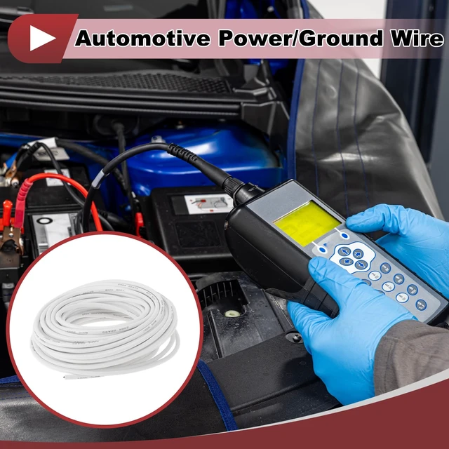 Alt view image 2 of 5 - HEROFFIX Electrical Ground Wire Automotive Power Wire 49FT White TC 1 Pcs 22Gauge 2 Conductor Fully Insulated& Soft Touch Jacket Universal