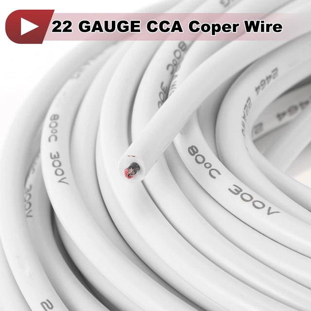 Alt view image 5 of 5 - HEROFFIX Electrical Ground Wire Automotive Power Wire 49FT White TC 1 Pcs 22Gauge 2 Conductor Fully Insulated& Soft Touch Jacket Universal