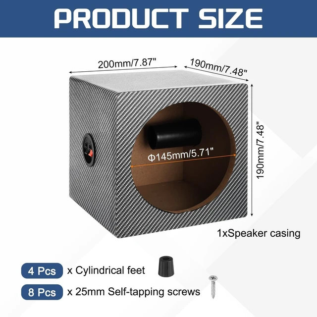 Alt view image 2 of 5 - MECCANIXITY Ported Wooden Speaker Enclosure Black White Single Vented 6.5"