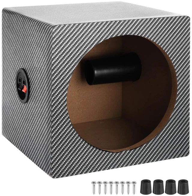 Main image of MECCANIXITY Ported Wooden Speaker Enclosure Black White Single Vented 6.5"
