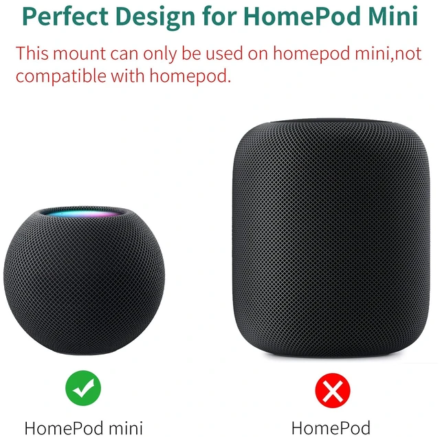 Alt view image 2 of 5 - HomeMount Wall Mount for HomePod mini, Speaker Holder, Black, 2 Pack
