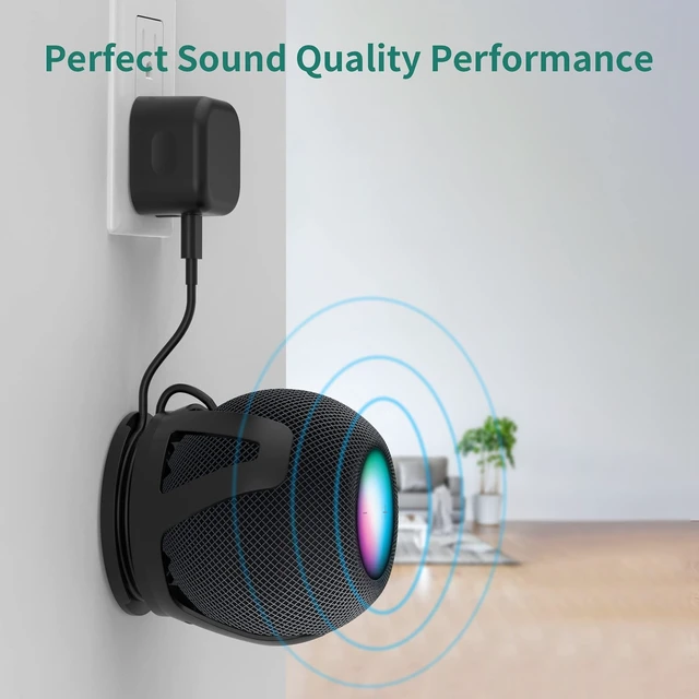 Alt view image 5 of 5 - HomeMount Wall Mount for HomePod mini, Speaker Holder, Black, 2 Pack